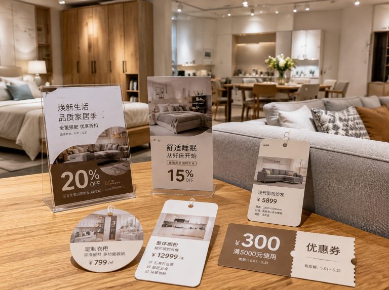 建安区家具门店单页海报与吊牌